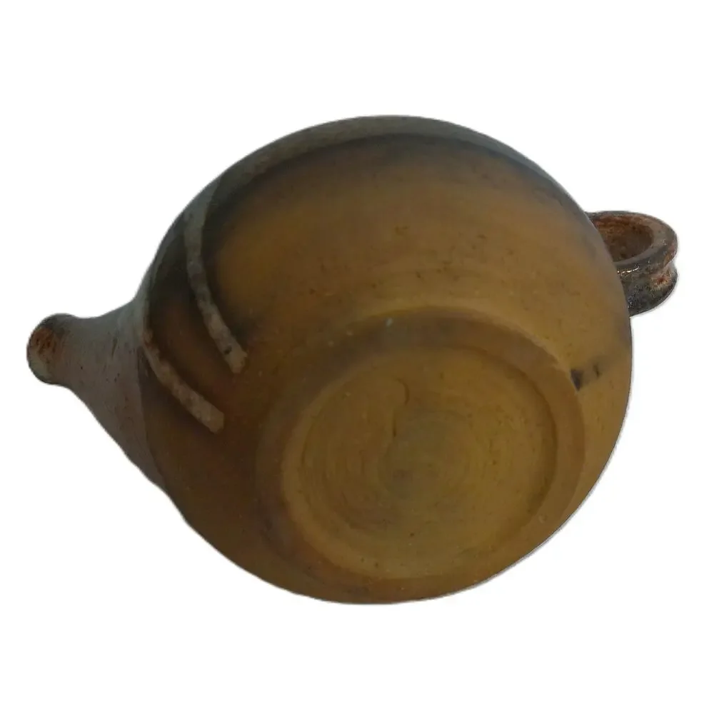 Vintage Rustic Handmade Studio Pottery Teapot with Brown and Blue Glaze
